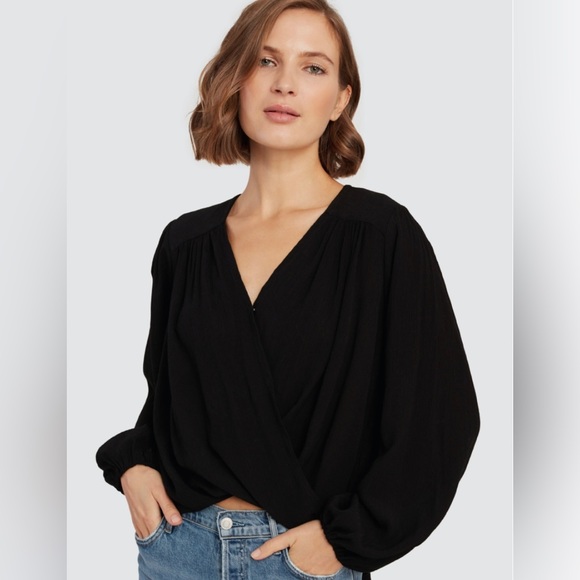 Free People Check On It Wrap Top Black XS - Picture 4 of 14